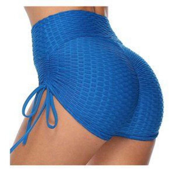 Hac Womens Butt Lift Yoga Shorts - Blue